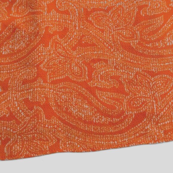 Women's Michael Kors Paisley Blouse Smocked Neck Back Zip Boho Flowy Sz Medium - Picture 6 of 7